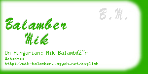 balamber mik business card